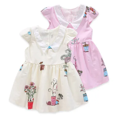 Latest Baby Wear Clothes Cotton Frock Design Princess Girl Dress For Baby