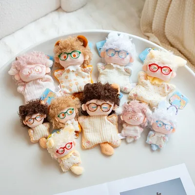 Original Curly-Haired Sheep-Shaped Baby Beanbag Adorable Afro-Wig Glasses Doll Stress-Relief Plush Pendant Keychain