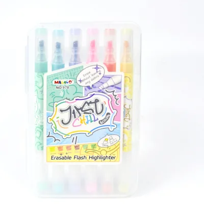 Double Ended Highlighters Eye Protection Gel Double Headed Erasable Highlighter Pen for Art Note Marking