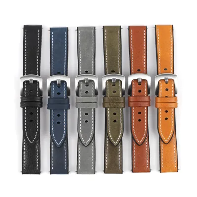 New Style 18/20/22mm Waterproof Anti-sweat Rubber Silicone+real Cow Leather Handmade Mens Watch Bands for Watch Replacements