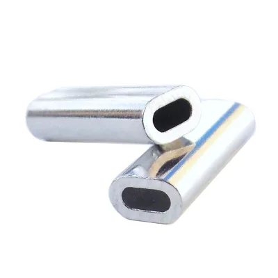 Mini Aluminum Oval Crimp Sleeves with Double Eye Clip Soft Glowing Waterproof for River Lake Ocean Boat Fishing for Kids Adults