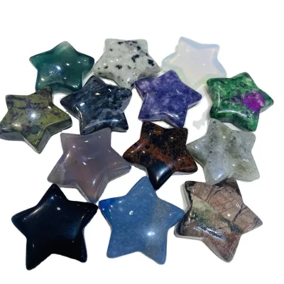 Crystal Star Hand Carved Small Natural Gemstone Star Stone Reiki Healing crystals Stars for Home Decoration
