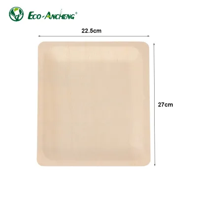 Natural Wooden Serving Tray Eco Friendly Wood Plate for Fruits Snacks and Meals
