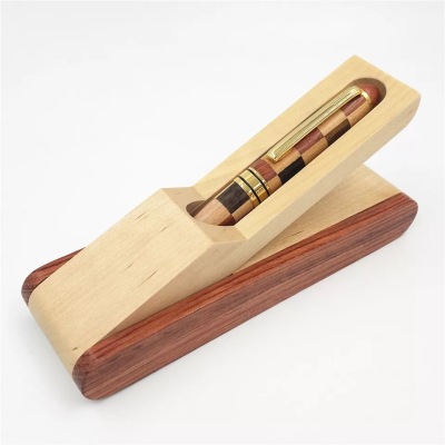 Natural Multicolor Wood Fountain Pen Calligraphy Pen Set With Luxury Wood case