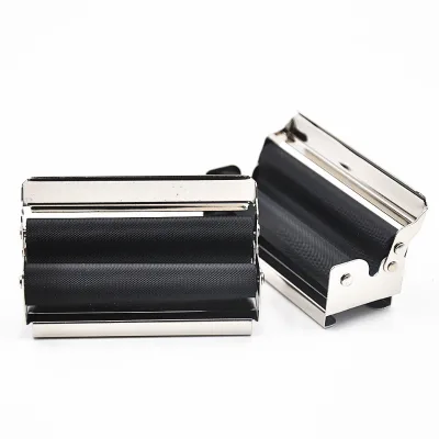 Hot Selling 70mm Metal Modern Cigarette Rolling Machine with Lid Square Shape Customizable Logo
