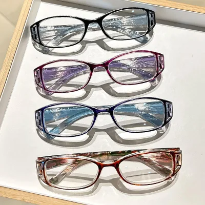 Fashionable Cross-border Anti-blue Light Ultra-light Square Reading Glasses for Elderly Women Face Single-lens High-definition