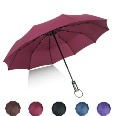 Custom Printed Adult Folding Travel Umbrella Minimalist Design with Automatic Control for Sun & Rain UV Protection for Giveaways