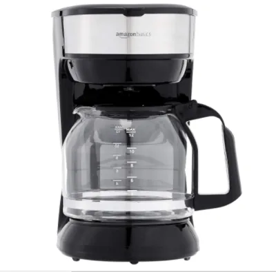 Cup Coffee Maker with Reusable Filter, Coffee Maker, Coffee Maker, Black and Stainless Steel