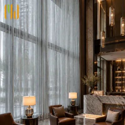 100% Polyester Dyed Tulle Fabric Sheer Lightweight Breathable Light Filtering Curtains for Living Room Bedroom (280cm/110'')