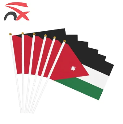 Wholesale Small World Sports Match Football Cheering Jordan Hand Held Waving Jordan National Flag for Promotion