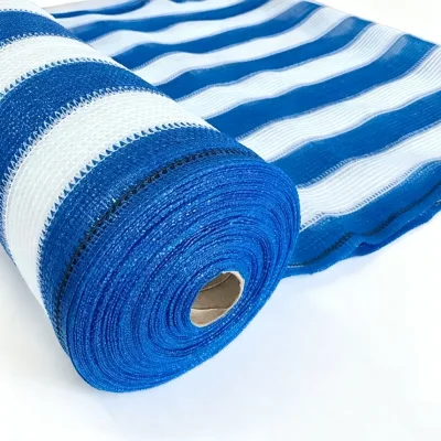 DaringFish Heavy Duty Folding Blue-White Striped Shade Net 180gsm Thickened High-Density PE UV-Resistant Anti-Aging Portable