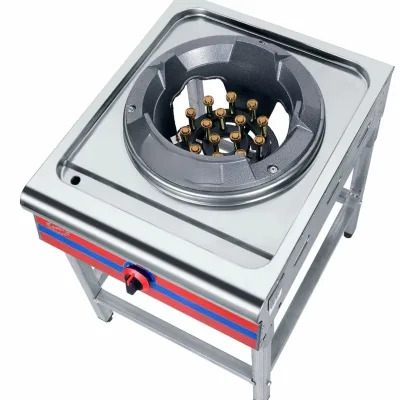 Stainless Steel Commercial Gas Cooktop with Belt Type Low-Pressure Flame-Out Protection Natural Gas 12/15 Burners