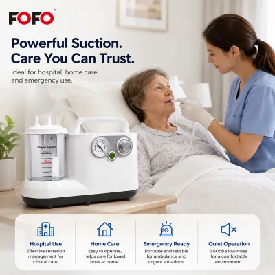 Medical Electric Suction Aspirator 1000ml Jar High Vacuum 0.075MPa AC/DC Rechargeable Portable Surgical Suction Device CE ISO