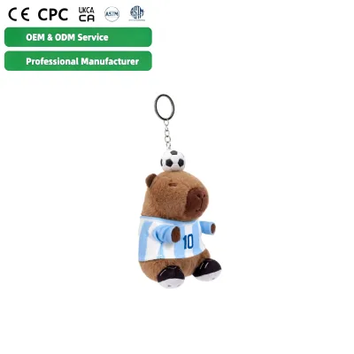 Wholesale Babytop Cute Dress Sports Capybara Plush Toy Comforter Keychain Doll PP Cotton Filled Embroidered Design Custom Logo