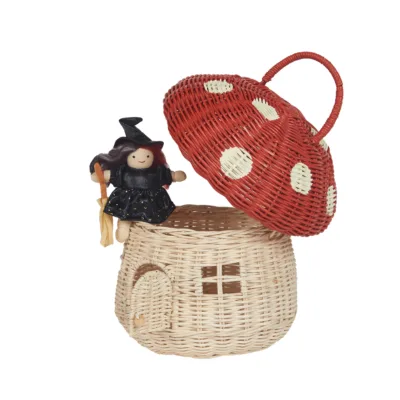 Children's Room Home Decor High Quality Mushroom Rattan Storage Basket Children's Toy Gift Basket House Small Items Organizer