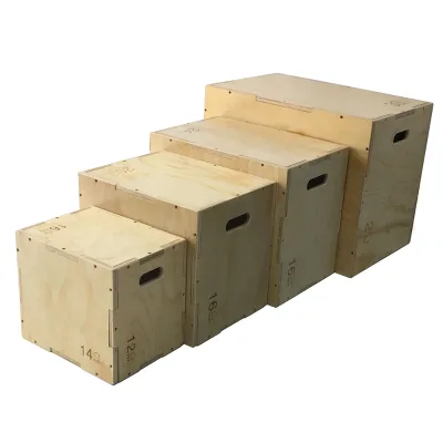 Home Gym HIIT Jumps Step-Ups and Strength Training 3 in 1 Wood Plyometric Jump Box Wooden Plyo Box