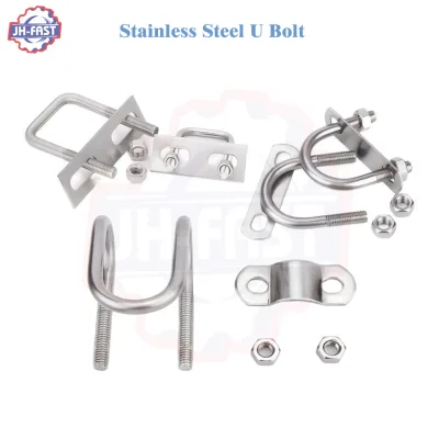 High Quality Custom U Bolt With Clamp Stainless Steel 304 M6 M8 M10 square U Bolts and Nut