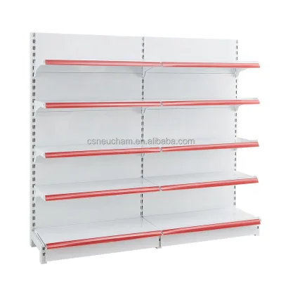 Single Sided Supermarket Shelves, Wall Racks, Commercial Product Display Cabinets