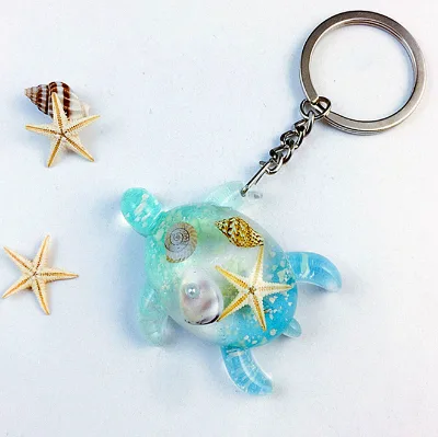Wholesale Souvenir Keyring Marine Life Sea Animal Amber Turtle Keychain