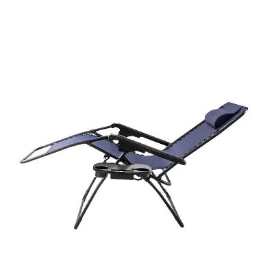 Weightless Lumbar Support Breathable Steel Outdoor Zero Gravity Chair with Pillow