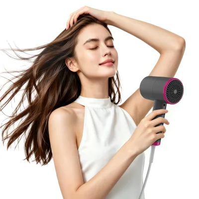 Binwang Compact Mini Portable Household Outdoor Ionic Constant Temp 1250W 3-Speed Hair Dryer Overheat Protection Concentrator