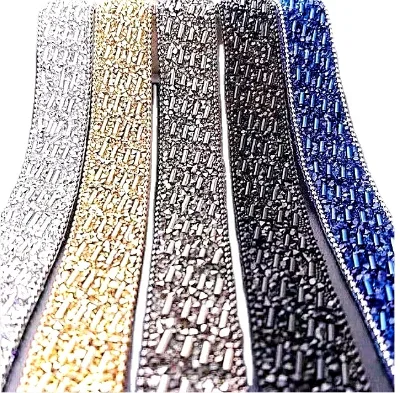 Crystal Cup Beads Sequin Chain Rhinestone Trimming Beaded Hot Fix Transfer Rhinestone Glue Backing Mesh Trim