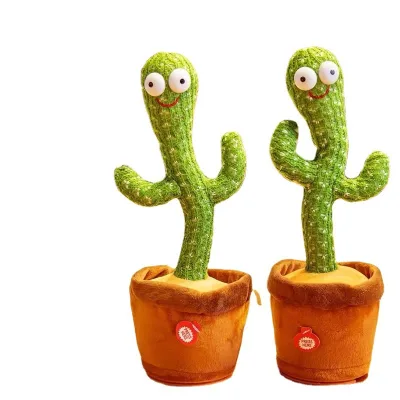 2024 Top Selling 120 Songs Electronic Toys Shake Plush Dancing Singing Talking Cactus Toy Baby Early Learning Toys