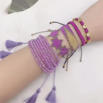 Ginee  -New Miyuki star bracelet Hand woven adjustable bracelet Crystal bead bracelet