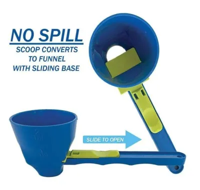 2 in 1 Measuring Spoon and Funnel Slide Open Protein Powder Scoop ABS Plastic Graduated Measuring Cup for Gym Supplement