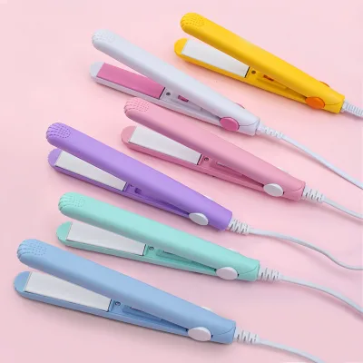Portable and Reusable Mini Hair-Straightener Flat Iron Thermostatic Electric Dry Wet Ceramic Hair Straightener Curling Iron