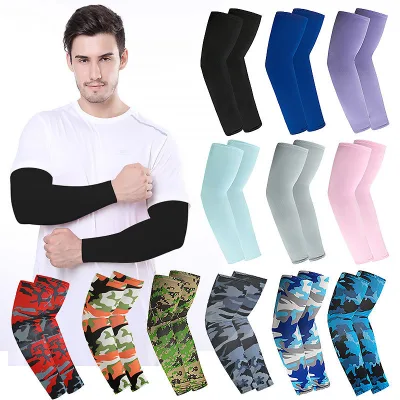 Custom Summer Ice Silk Cuff Outdoor Sports Breathable Sunscreen UV Protection Arm Guard for Cycling Digital Printing-Anti-UV