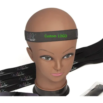 NEW Custom Logo Adjustable Hair Elastic Lace Melting Belt Band Wrap Headband Wigs Band Wig Band for Edges