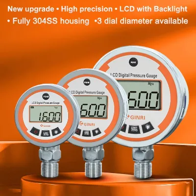 -0.1 ~ 60 Mpa 60mm 80mm 100mm Mini High Precision Digital Pressure Gauge/Switch for Gas air Oil Water