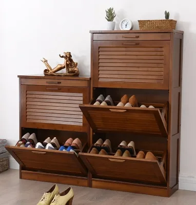 Scarpiere Di Lusso Eleganti Moderne Dust Proof Independent Shoe Storage Scarpiera Salvaspazio Bamboo Shoe Rack Cabinet