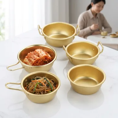 Aluminum Multi-functional Cooking Sauce Bowls Rice Noodle Bowl Korean Wine Bowls for Serving Food