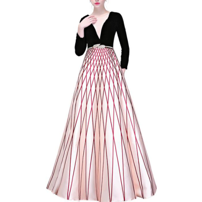 Decent Formal Long Ball Gowns Deep V Neck Prom Dress