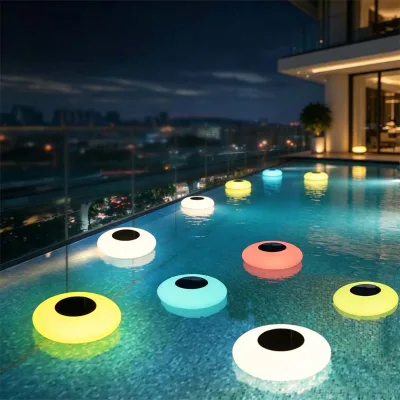 Waterproof IP67 Solar Floating Pool Lights Remote Control Pool Party Lights RGB Color Lights for Outdoor Beach