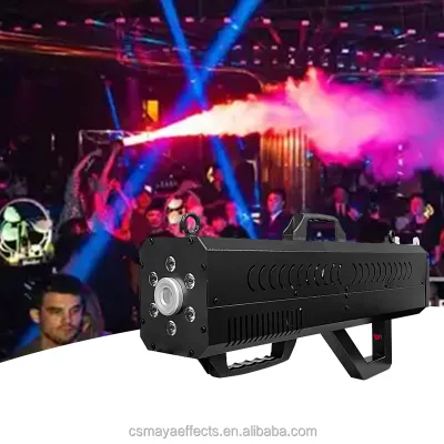 MAYAFX Portable 1500W Electric RGB Fogger Gun with 3M Spray Distance 20s Duration Includes Gun Accessory-1Yr Warranty
