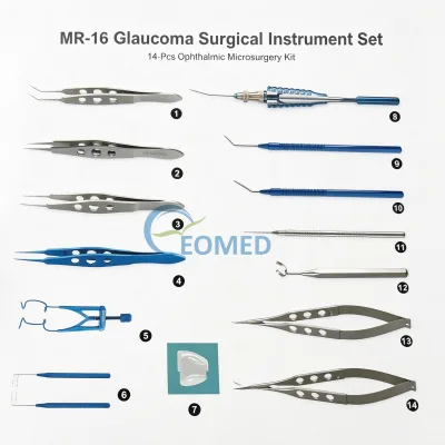 Well-finished Glaucoma Correction Surgical Kit, Trabeculotome, Corneal Scissors, Intraocular Forceps for Private Eye Clinic