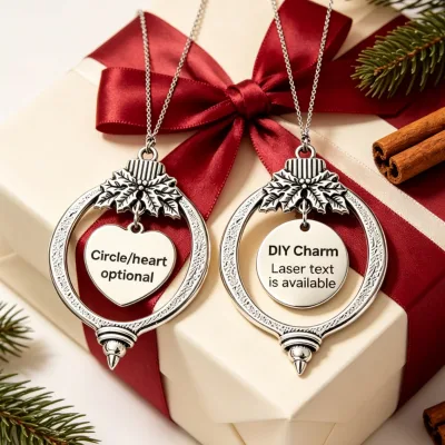 Memorial Ornament Silver High Polish Heart Laser Engraving Loved One Personalized Made to Order Christmas Keepsake