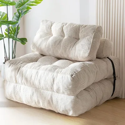 Modern Multifunctional Sponge Fabric Folding Sofa Bed Bean Bag Lounge Chair for Living Room Bedroom Dining Rooms Foldable