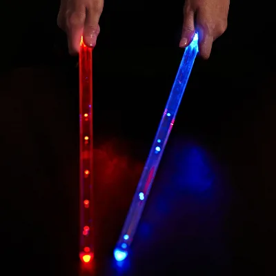 Rechargeable Drumstick with LED Light Polymer Material Electronic Drumstick Charged for 10 Hours Continuous Striking