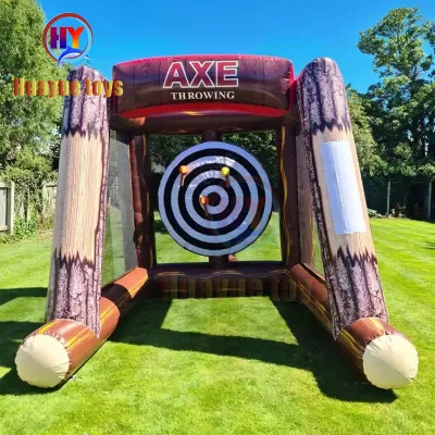 Challenge Inflatable Interactive Adult Game Air Sticky Axe Carnival Throwing Games for Sale