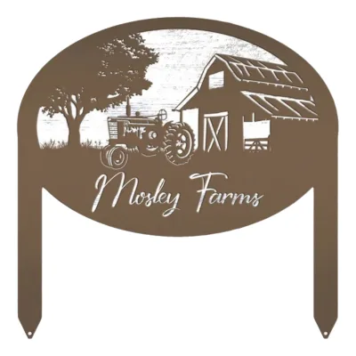 Wholesale Custom Metal Farm Lawn Yard Signs Art Garden Landscaping Decoration Stake Rusty Outdoor Family Garden Ornaments