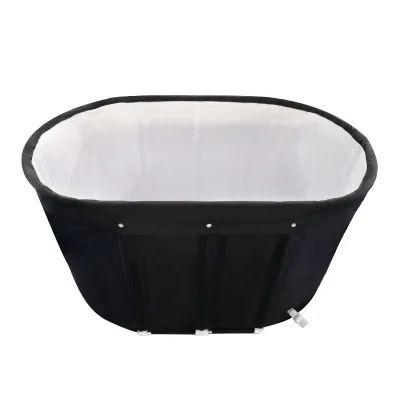 Ice Cold Plunge Bath Barrel Tub White Black Inflatable 1 Person Ice Bath Tub