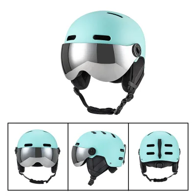 OEM Ski Snowboard Helmet with Visor Freestyle ABS+EPS Material Breathable Unisex Light