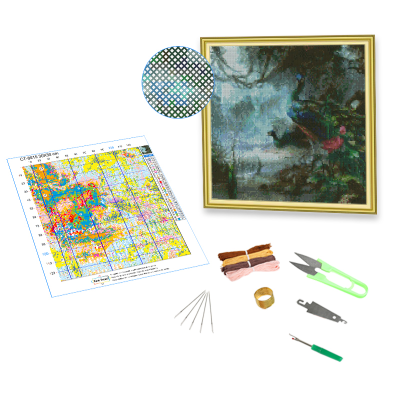 Factory Direct Sale Cross Stitch Embroidery Crafts DIY Peacocks Pattern Stamped Cross-stitch Kits