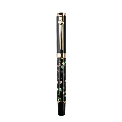 Delaiwen Natural Calligraphy Practice Pen Stainless Steel Curved Tip with Replaceable Ink Bag Gift for Students