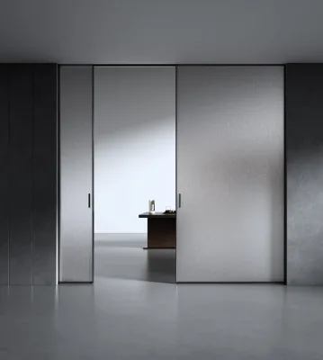 HUIPINJU Italian Design Flush Panel Internal Solid Wooden Modern Hidden Frame Invisible Hinge Door for Home Office Bedroom Total