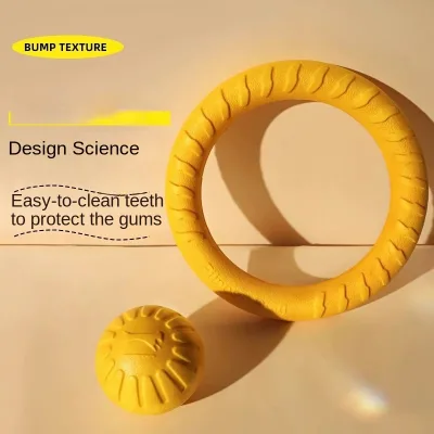 Large Dog Interactive Alien Style EVA Material Toss-and-Tug Ring for Durable Chew Toy for Golden Retrievers Border